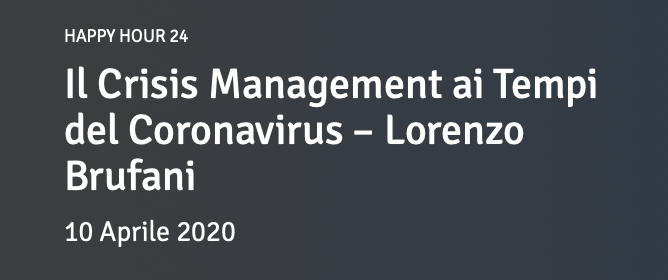 Il Crisis Management ai Tempi del Coronavirus